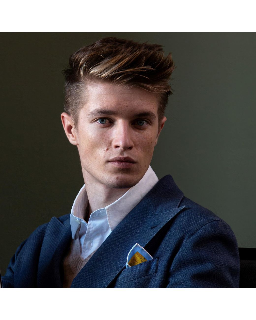 Otway & Orford Blue 'Battle Of Britain' Silk Pocket Square. Full Size for men