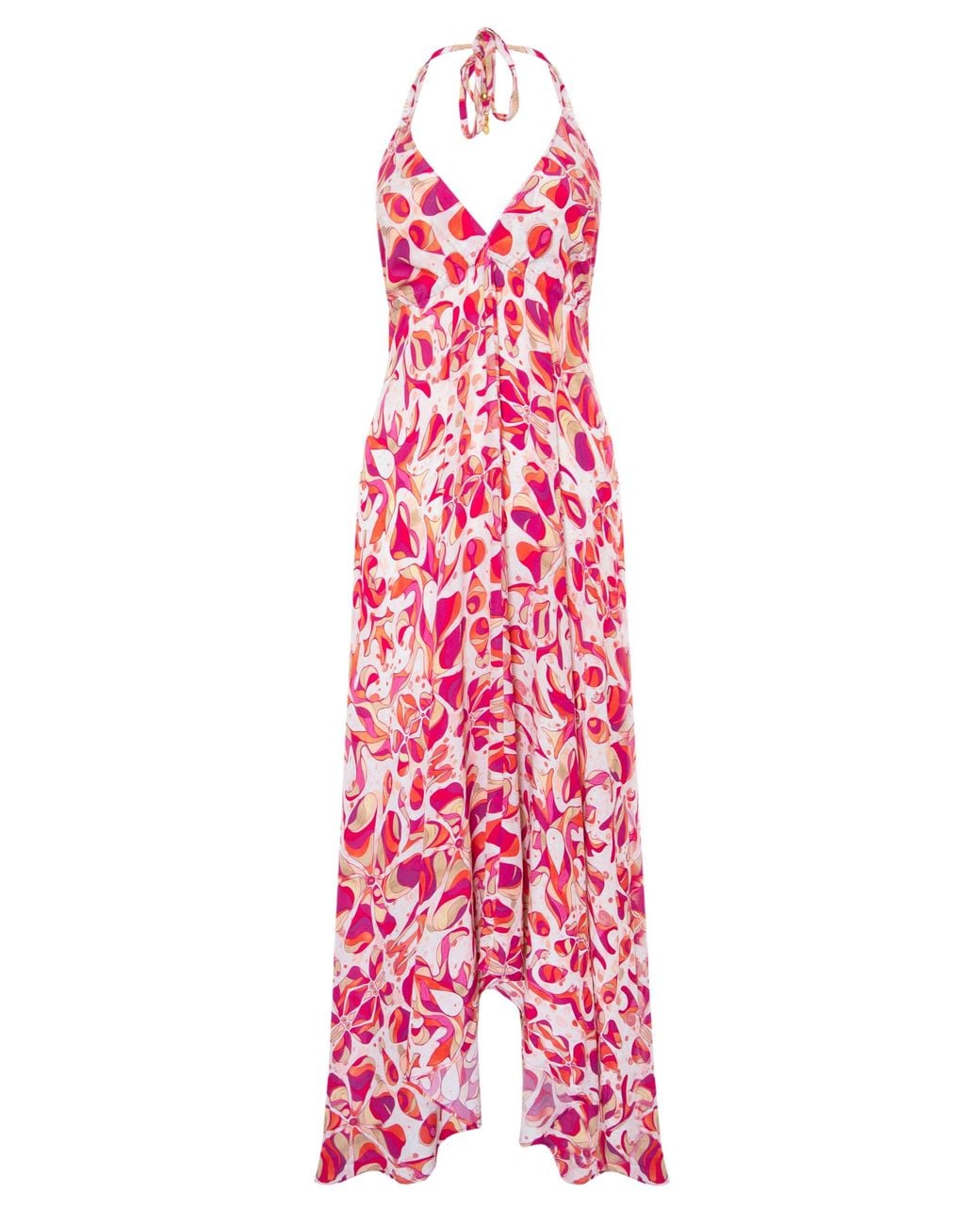Sophia Alexia Pink Floral Fusion Silk Ibiza Dress