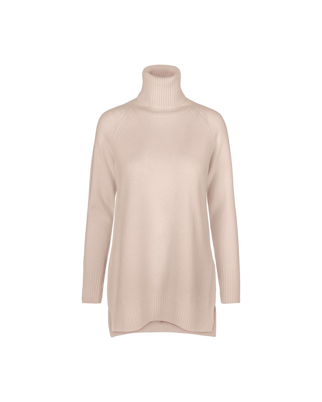 tirillm Pink Neutrals Abby A Line Long Turtle Neck Pullover, Melange