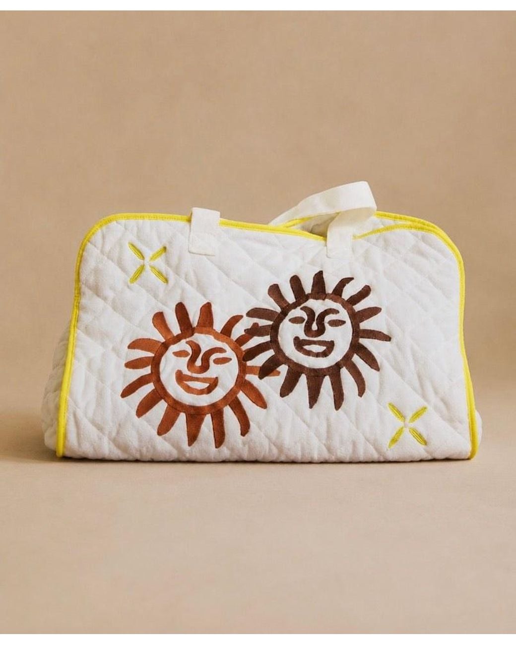 Amélie Alvari Red Quilted Sunburst Terry Cotton Tote