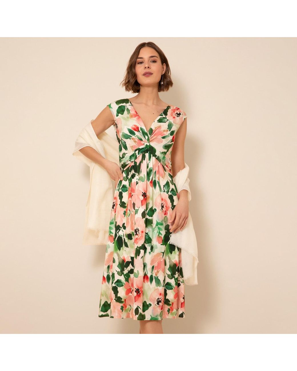 Alie Street London Green Renee Knot Dress Peony