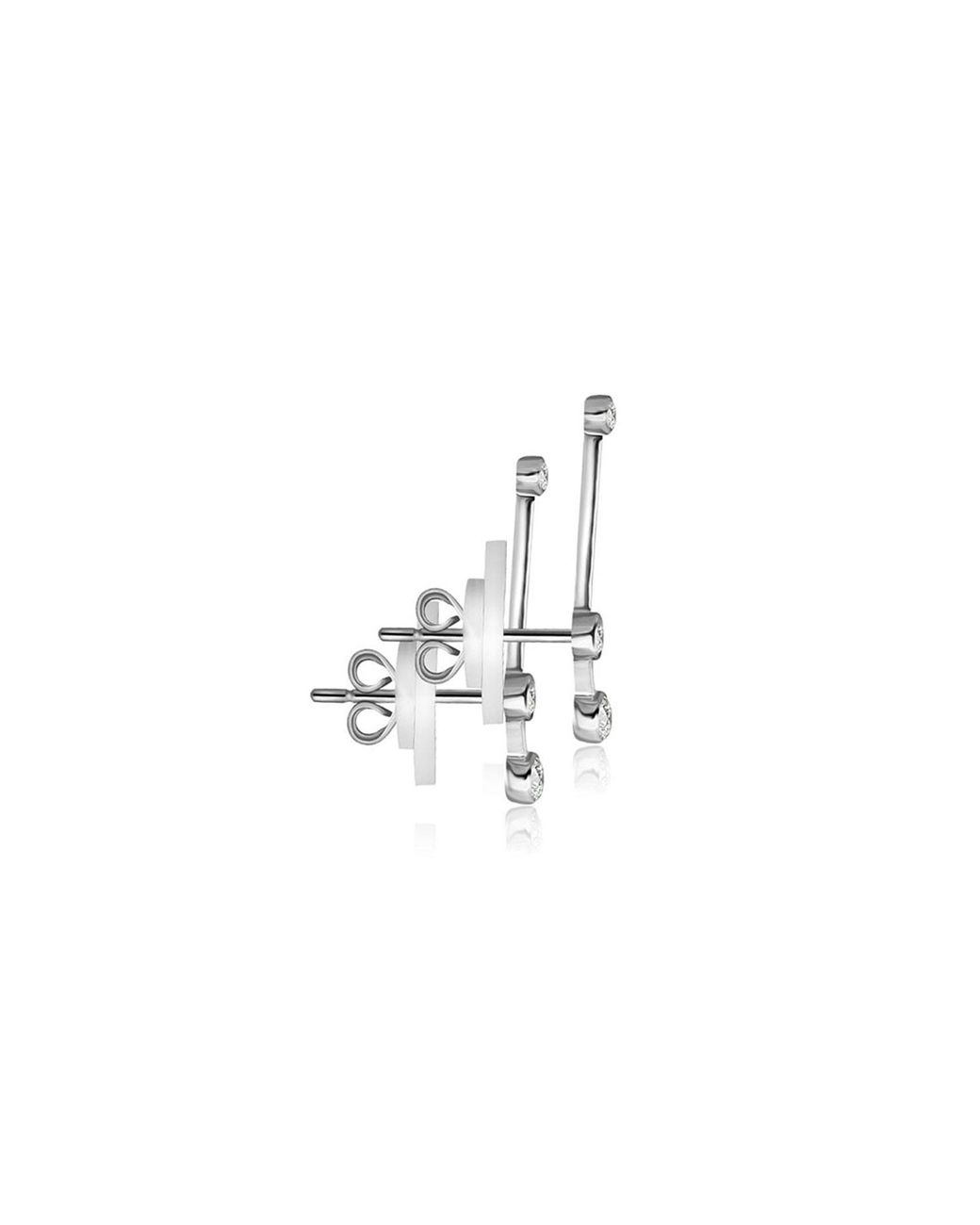 Genevieve Collection Metallic Libra Zodiac Constellation Earring 18K & Diamond