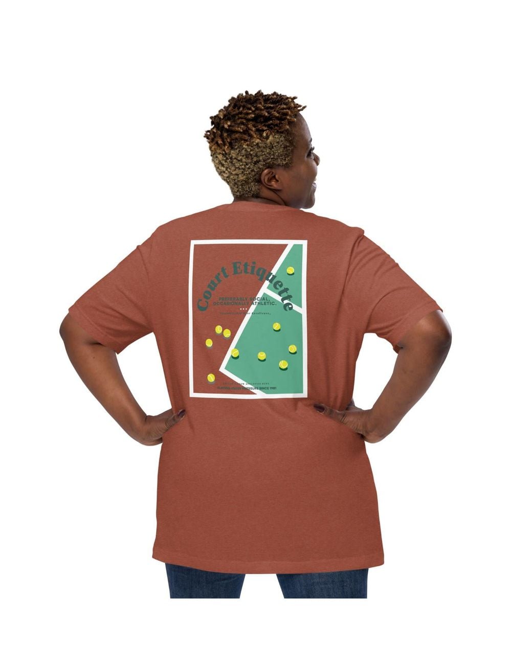 Anchor and Crew Brown Clay Court Etiquette Tennis Club League Organic Cotton T-Shirt