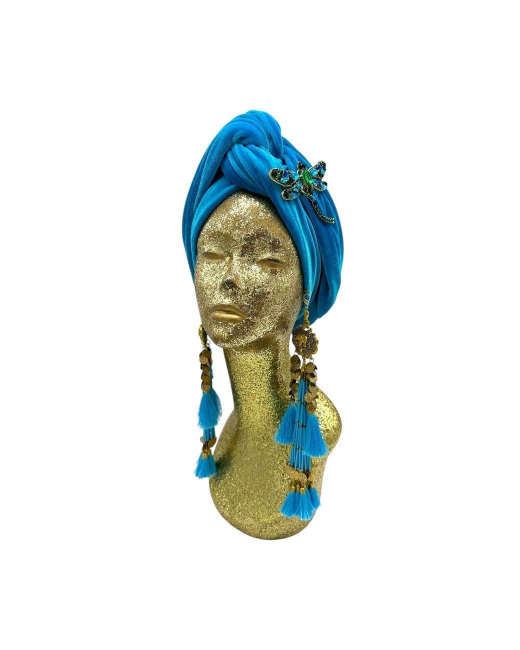Julia Clancey Blue Azure Dragon Fly Dream Turban