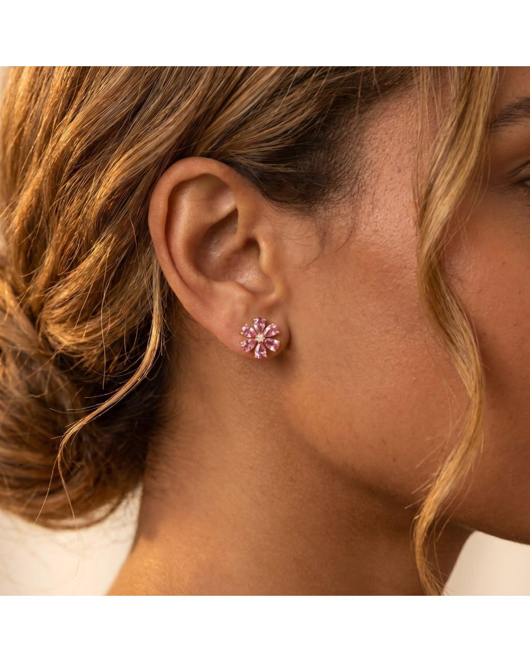 Kai Fine Jewelry Pink Solid Natural Tourmaline & Diamond Flora Earrings