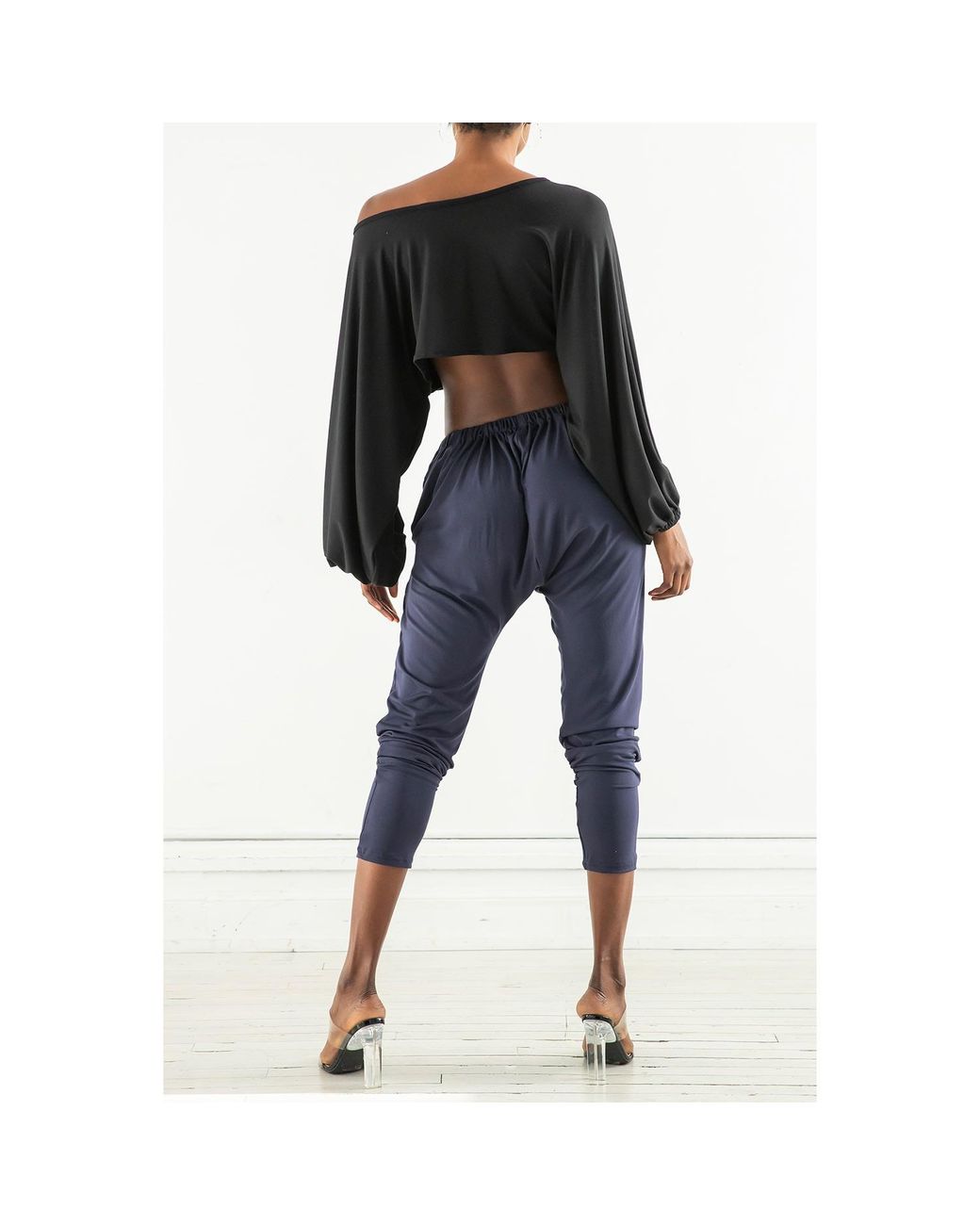 carlton jones Blue Bamboo Wrap Pant