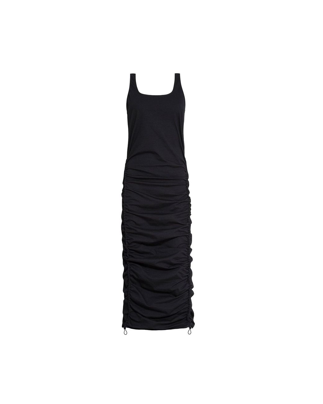 Audrey Vallens Black Spades 2 Gathered Seam Tank Top Dress Cotton