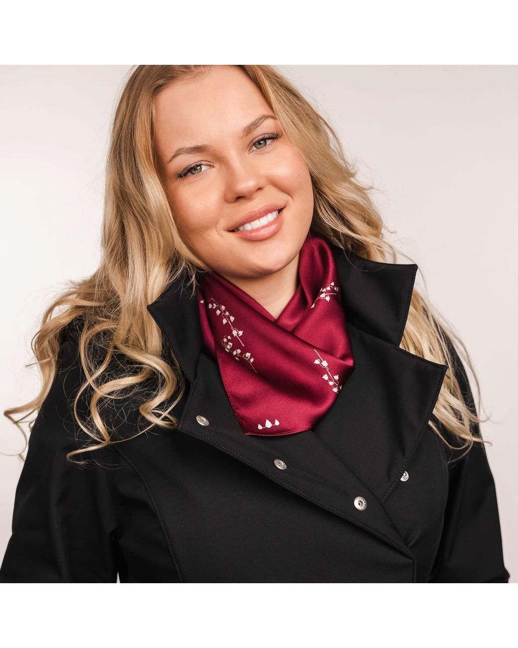 RainSisters Red Small Floral Natural Silk Scarf
