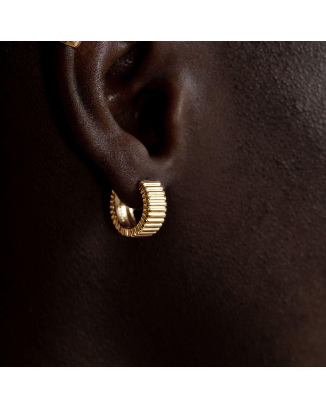 Dower & Hall Metallic Wide Humbug Huggie Hoops