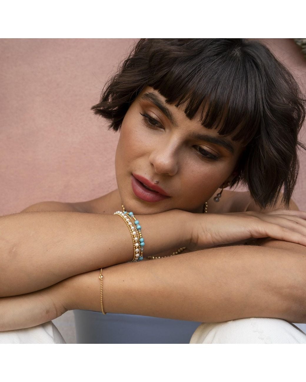 Dower & Hall Metallic Freshwater Luna Pearl Bracelet