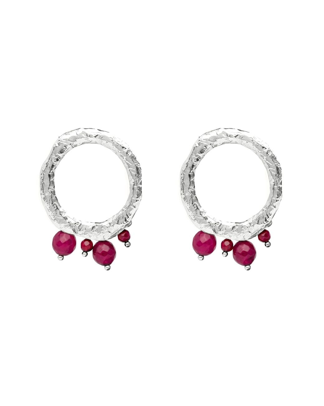 Lavani Jewels White Adara Fuchsia Earrings