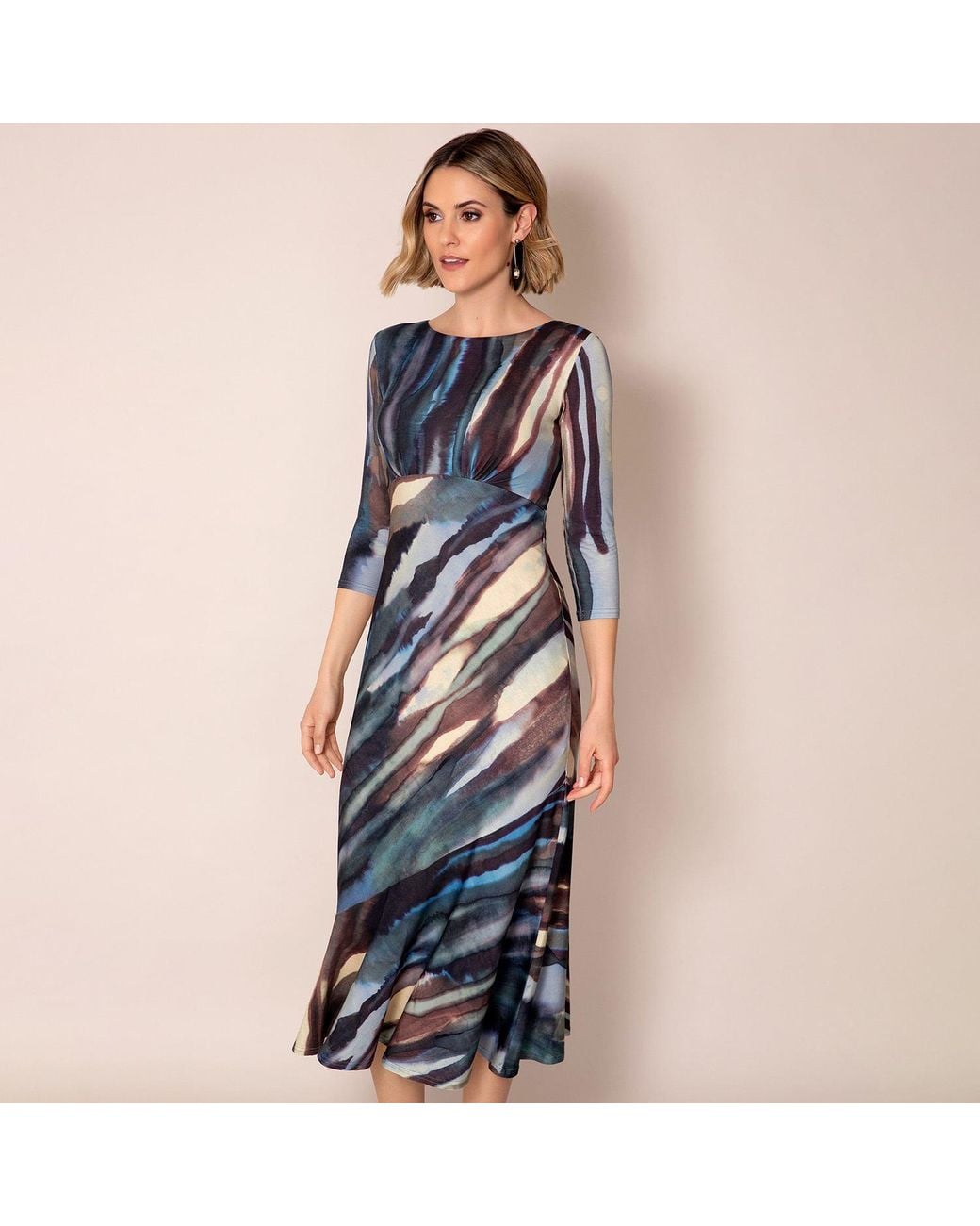 Alie Street London Blue Maxine Asymmetric Dress Ocean