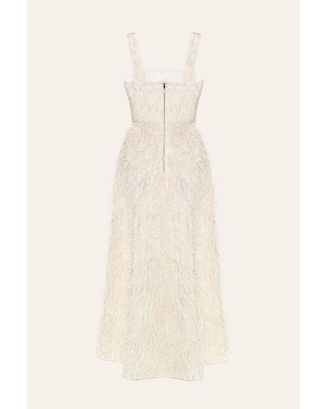 POST MERIDIEM White Pleated Corset Midi Dress
