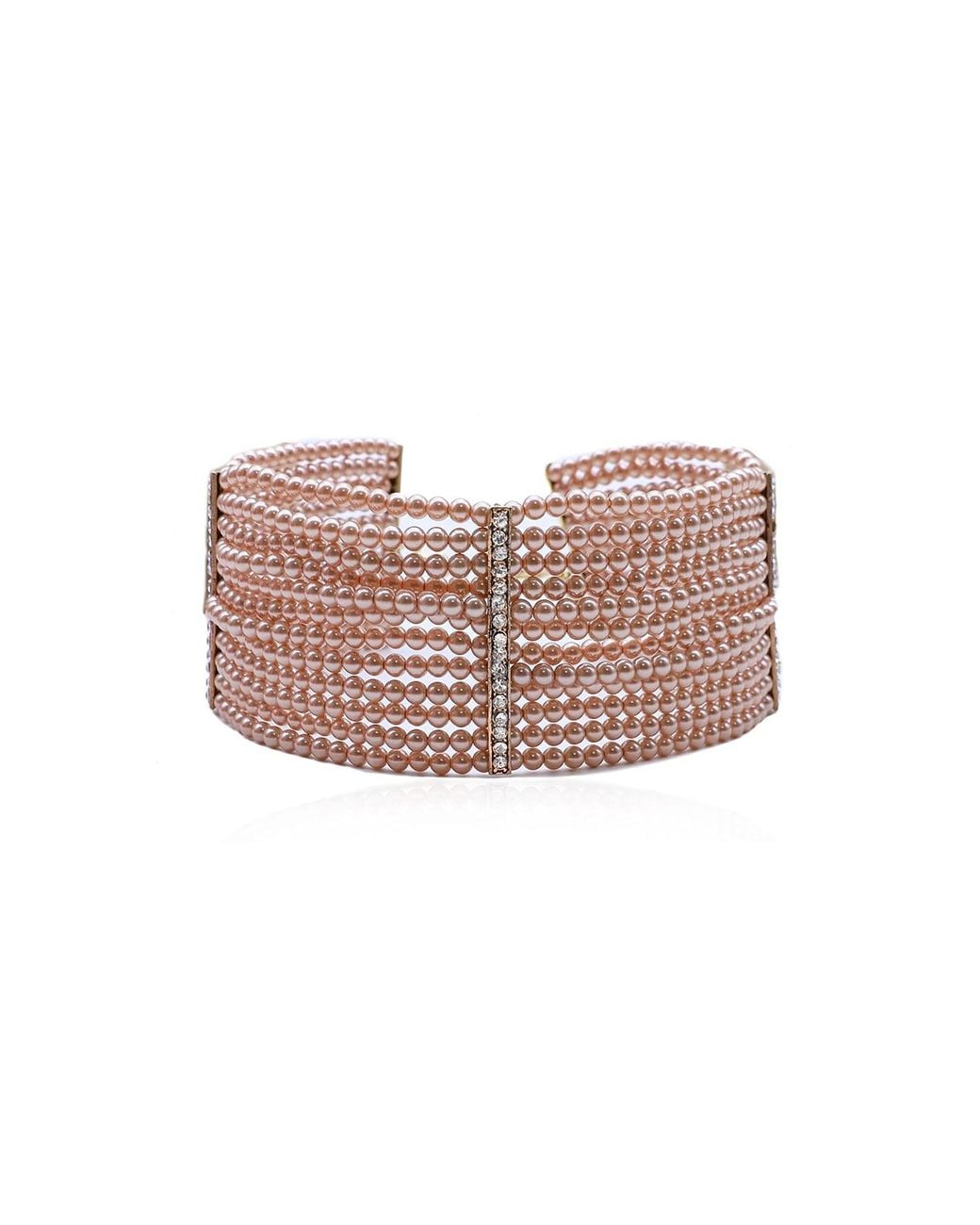 Bayemeyc Pink Rosaline Glow Pearl Choker Necklace
