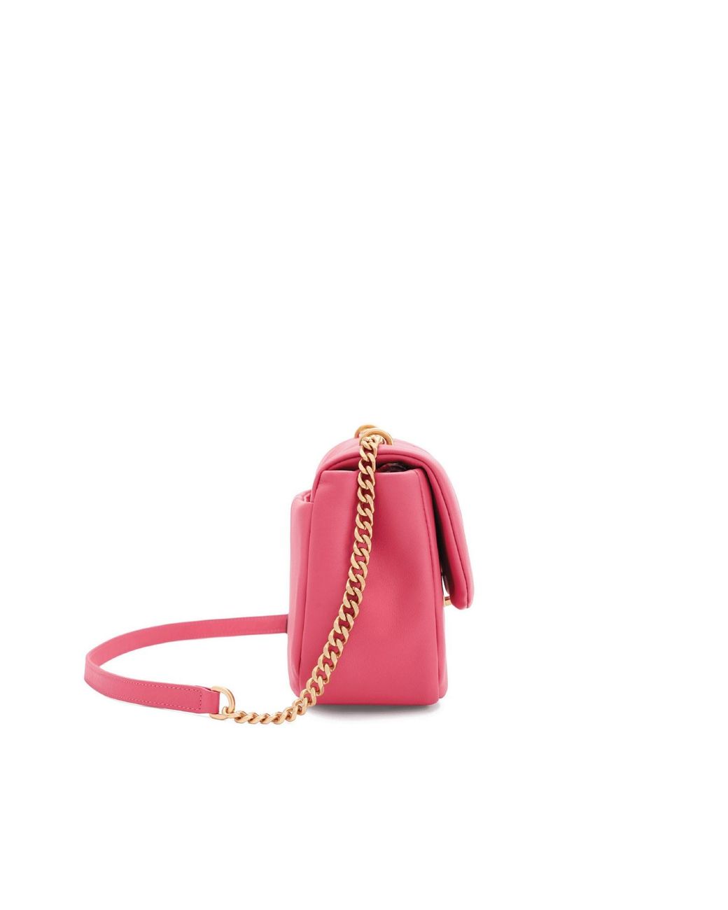 Orange Cube Pink Square Stitch Flap Bag