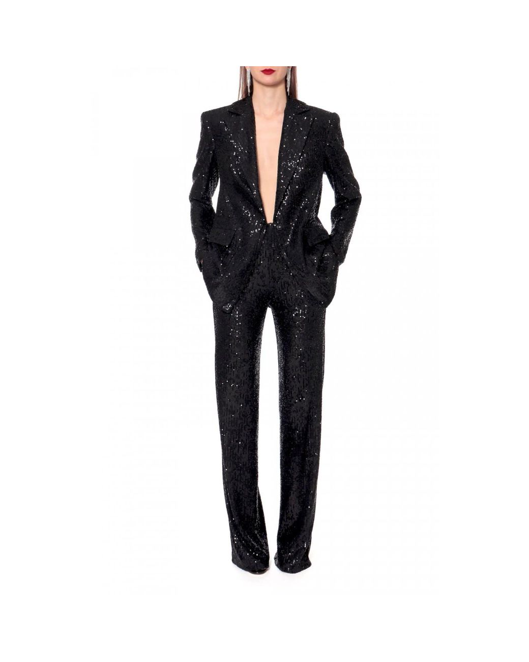 AGGI by HALEWSKI Black Luna Obsidian Sequined Blazer