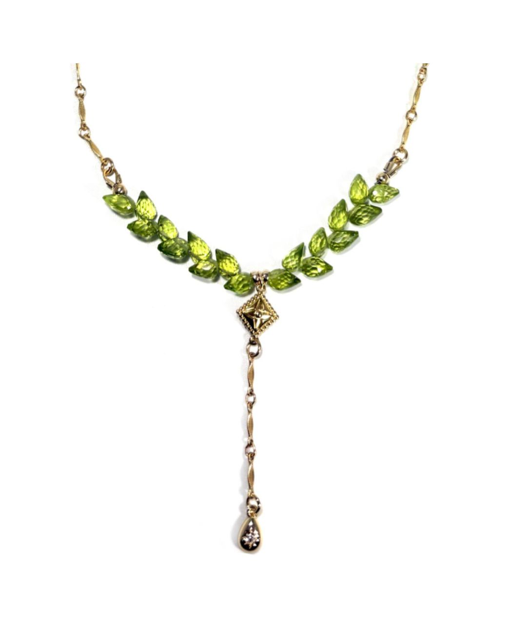Rachel Nathan Yellow Peridot Petals Y-Necklace
