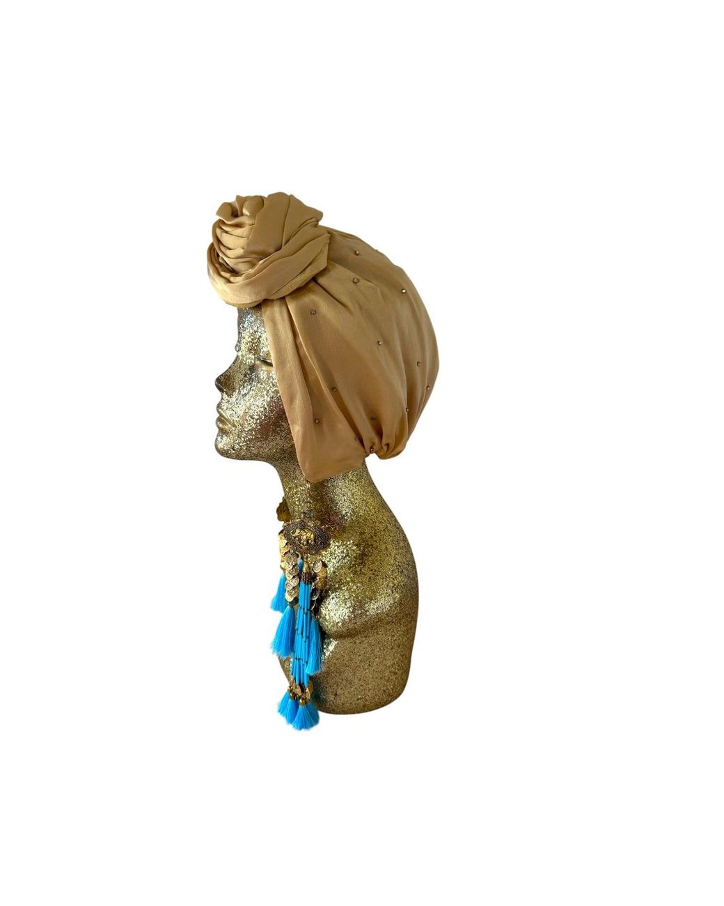 Julia Clancey Yellow Edith Silk Dream Santorini Diamanté Reversible Turban