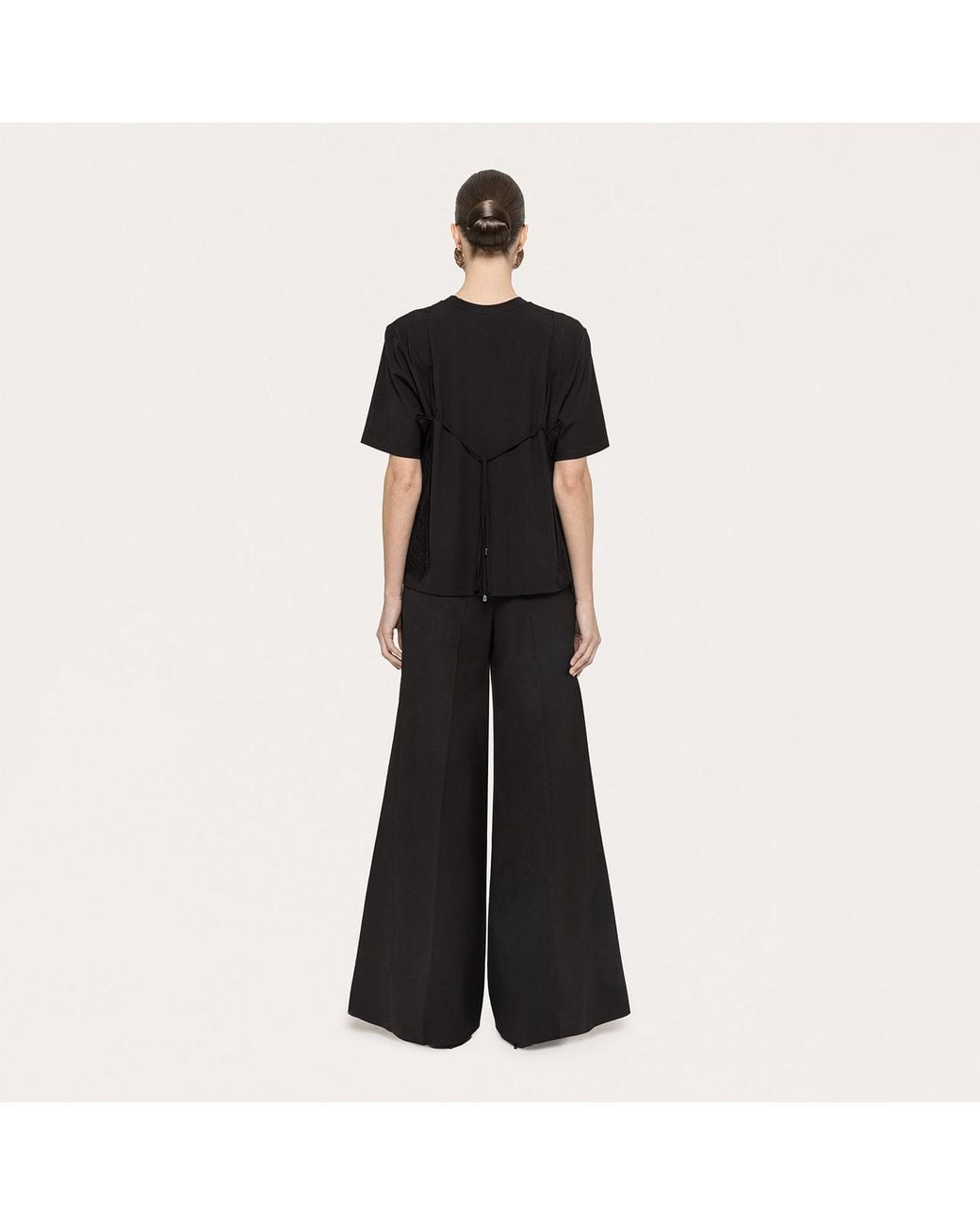Nissa Black Lace-Panel Top