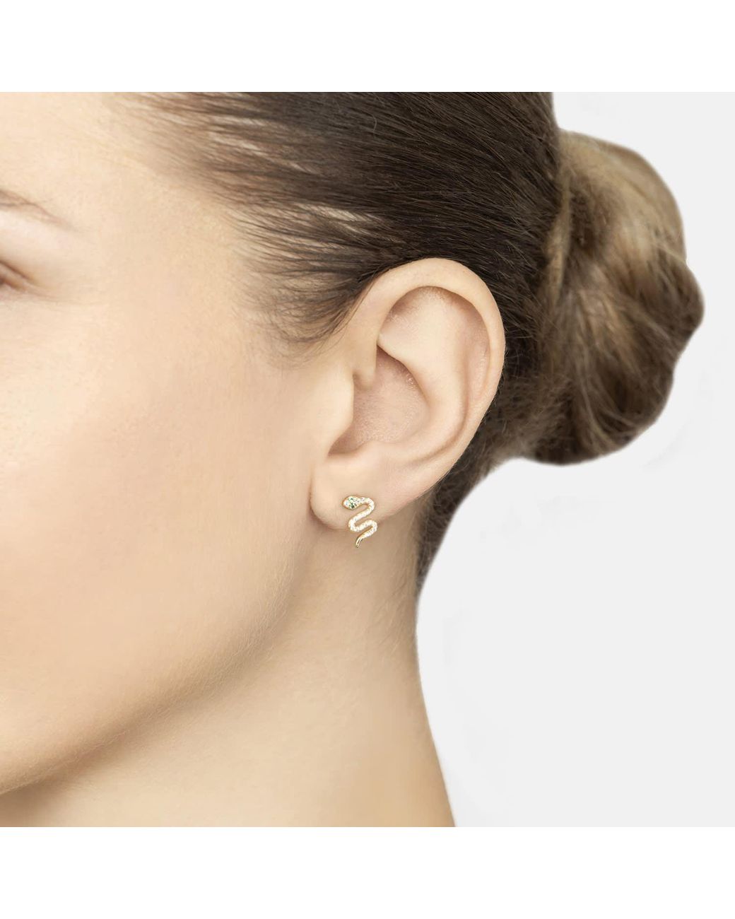 Latelita London Metallic Slither Snake Stud Earrings Cz