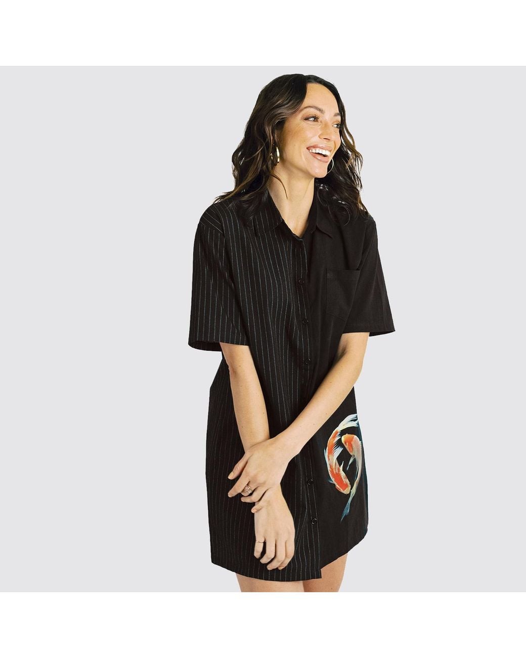 Zenzee Black Two Tone Shirt Dress