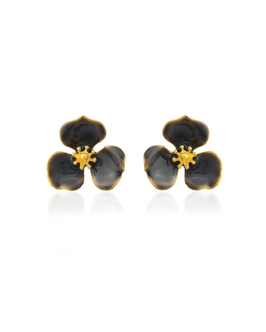 Milou Jewelry Gray Bloom Flower Earrings