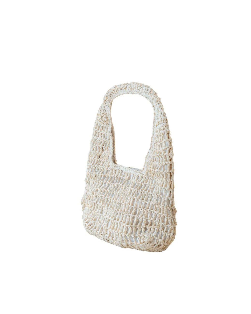 LIKHÂ White Neutrals Handwoven Raffia Hobo Bag – Poste Weave