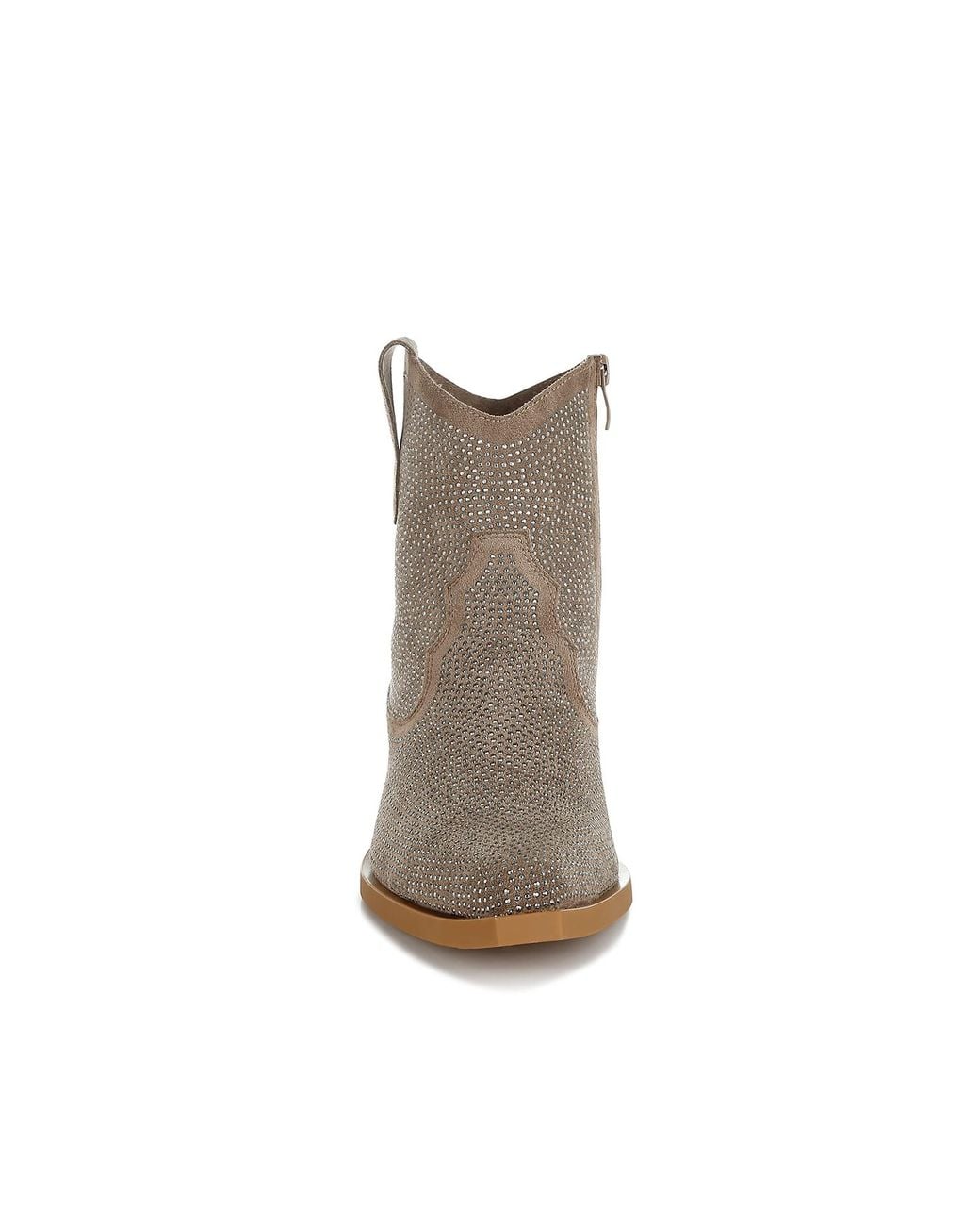 Rag & Co Brown Neutrals Costello Rhinestones Embellished Cowboy Boots