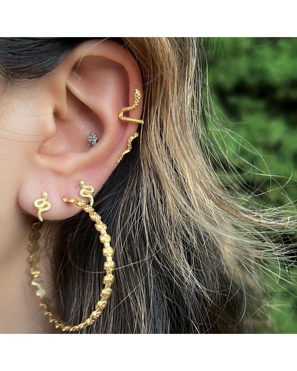 Jagged Halo Jewelry Metallic Serpent Sterling Ear Cuff Plated