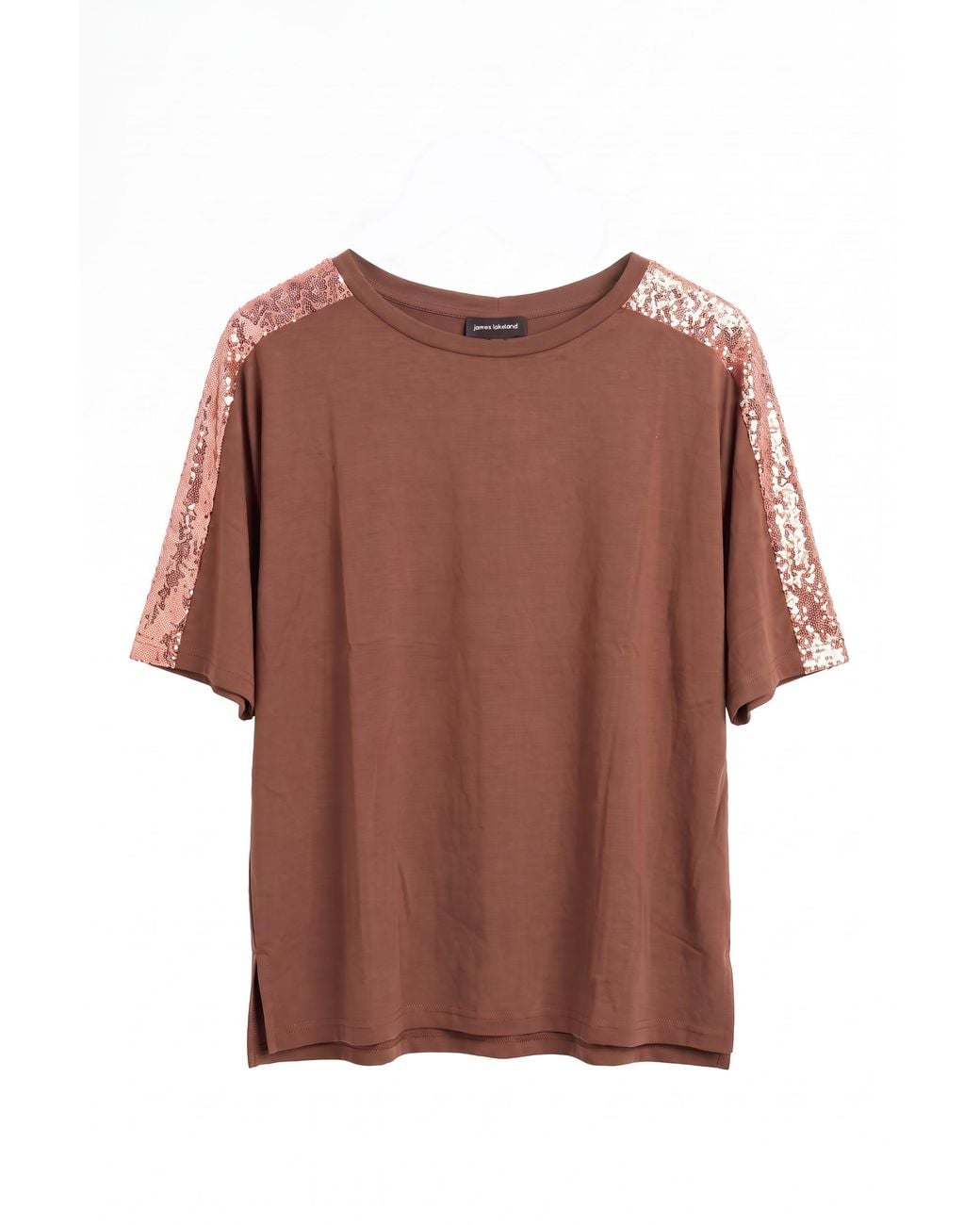 James Lakeland Brown Paillettes Blouse Bronze