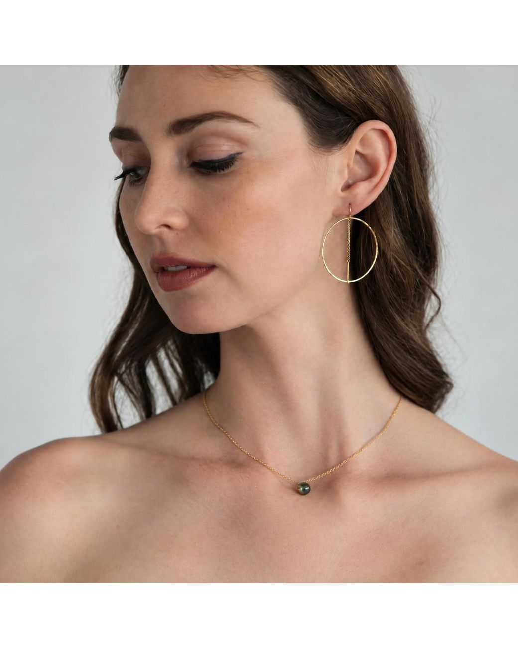 Heather Hawkins Jewelry Metallic Large Filigree Hoop Threader Earrings