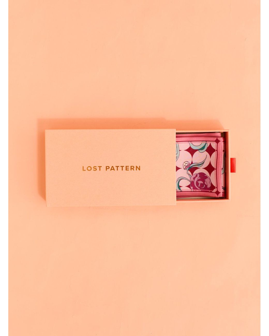 Lost Pattern Pink Dream Silk Twilly Neck Bow Scarf
