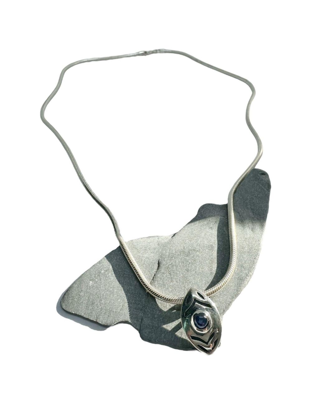 Tg-Jewellery by Tamara Gervasio Metallic Eclipse Eye Unique Necklace – Sterling & Sapphire for men
