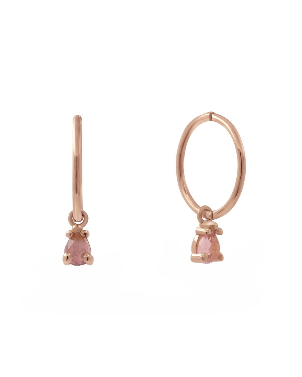 Lee Renee White Tourmaline Clicker Hoop Earrings