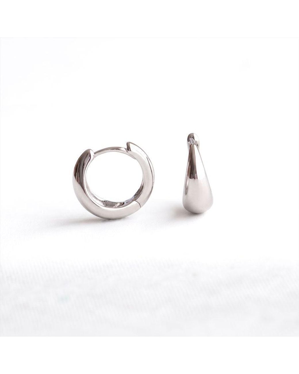 Kris Nations Metallic Tapered Huggie Hoop Earring