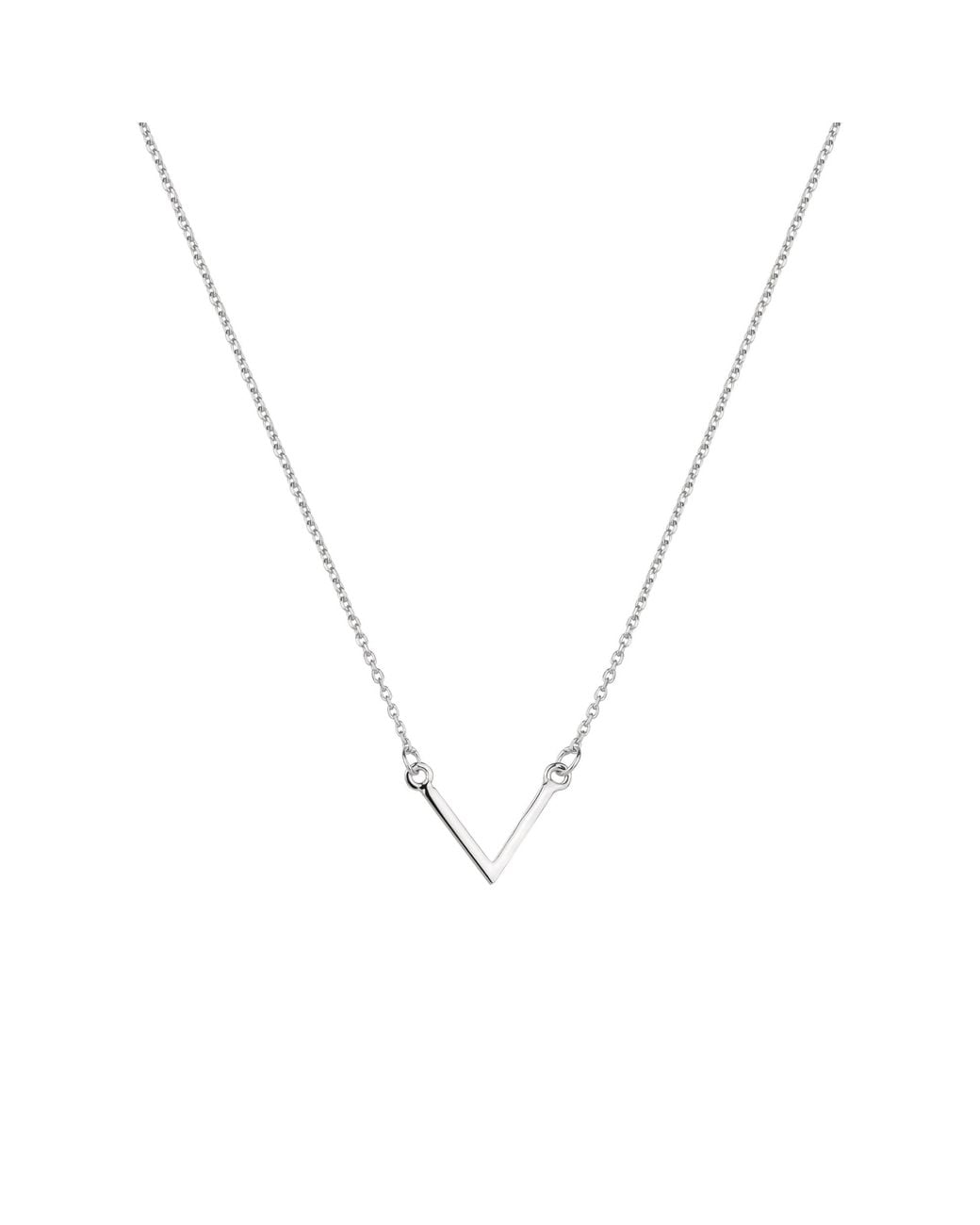Spero London Metallic Sterling Essential V Wishbone Necklace