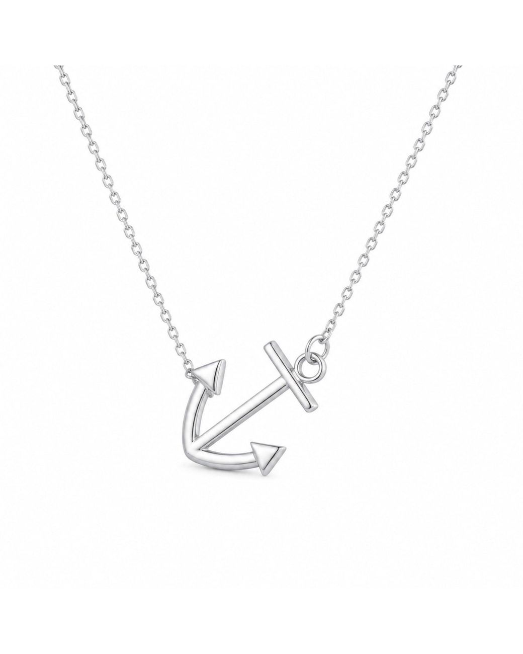 Spero London Metallic Sterling Anchor Seawoman Necklace