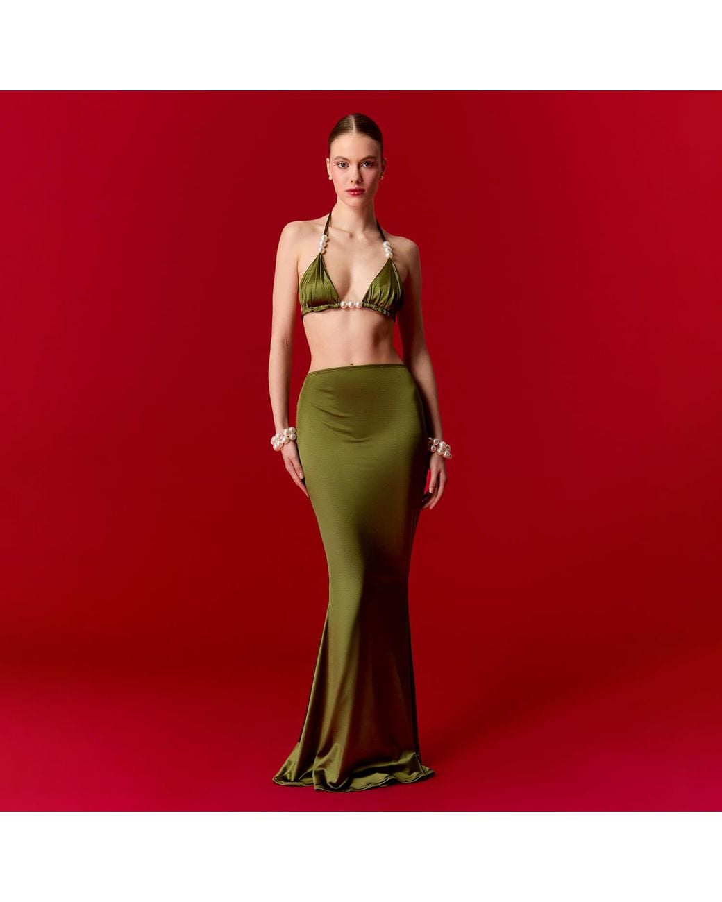 Nur Karaata Brown Mermaid Skirt