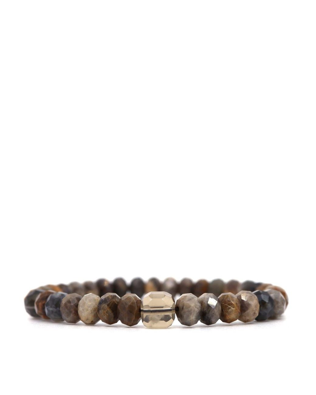 Shar Oke Brown Sunstone & Smoky Quartz Bracelet for men