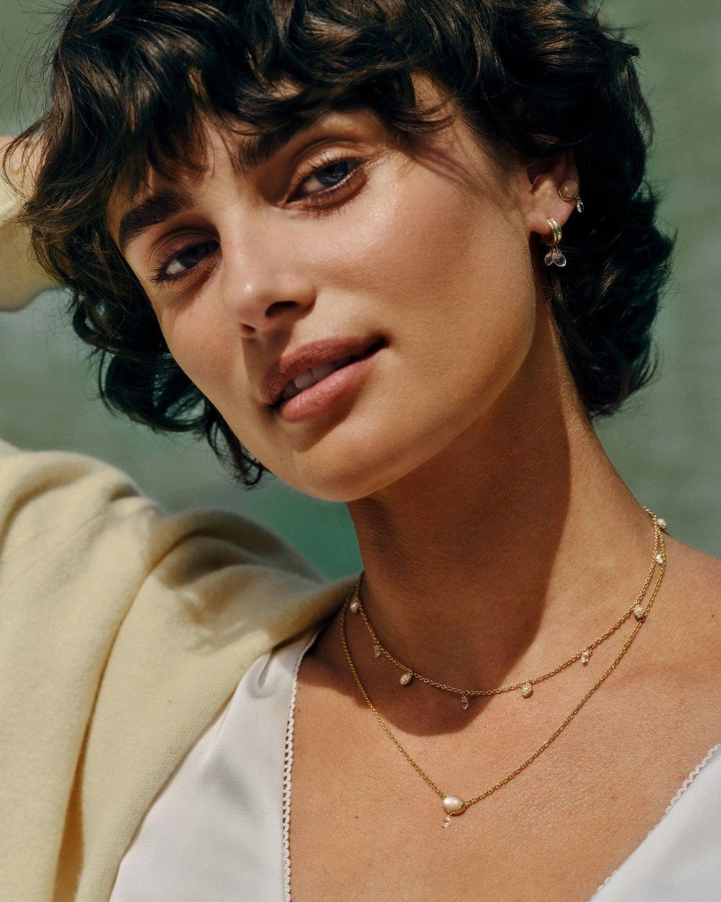 Stone Fruit Metallic Pit Necklace
