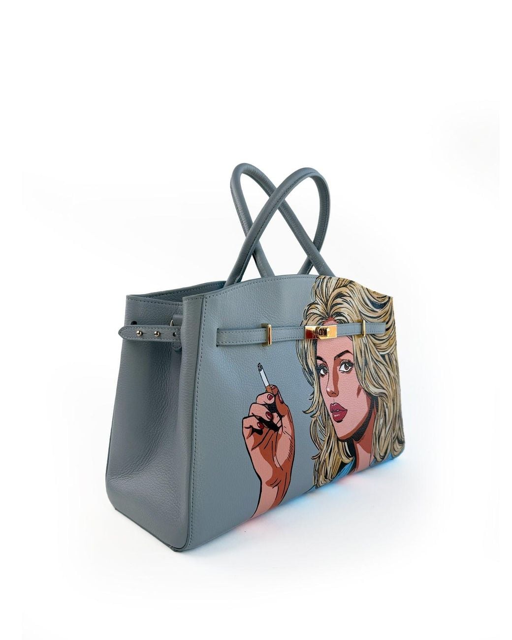 Maison Rubaiyat Blue Gisèle Hand-Painted Leather Tote Bag – Brigitte