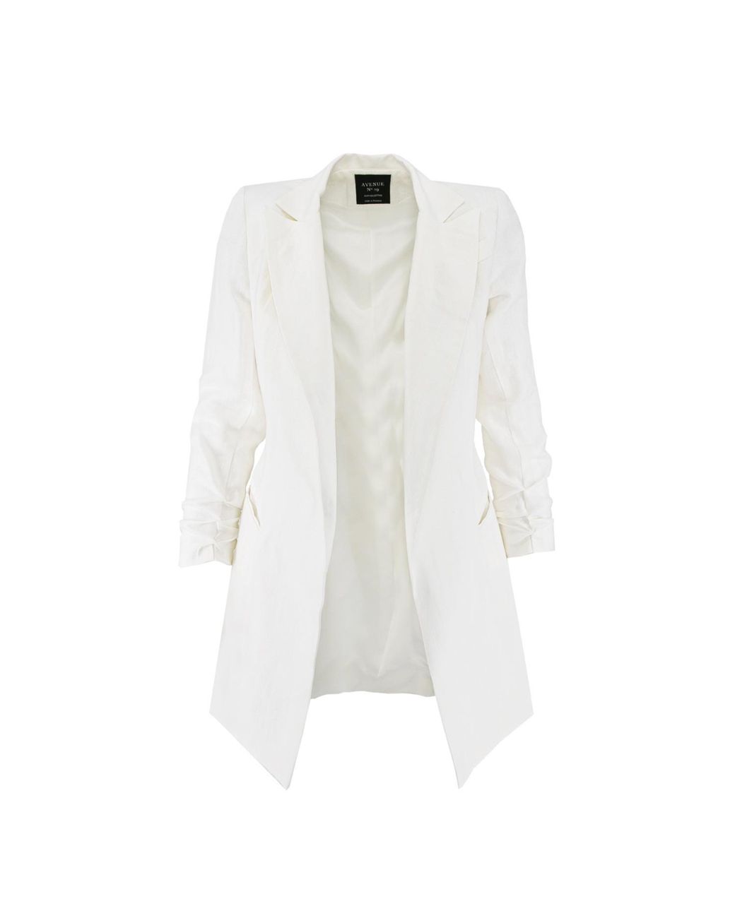 AVENUE No.29 White Linen Blazer Dress With Bow