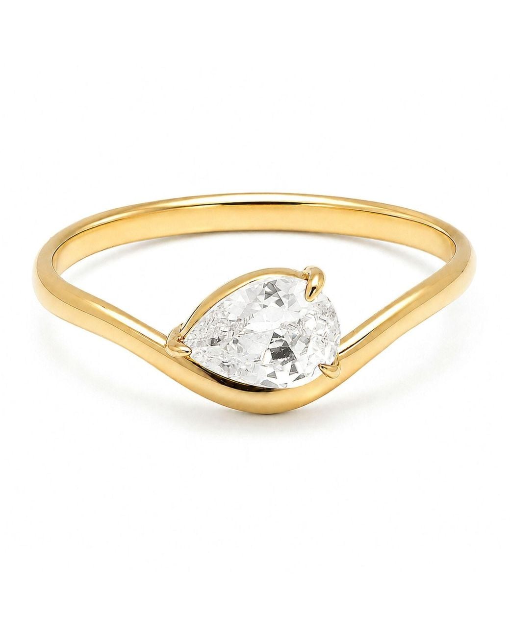 Belinda Jewelz Metallic Topaz Wavy Solitair Birthstone Ring