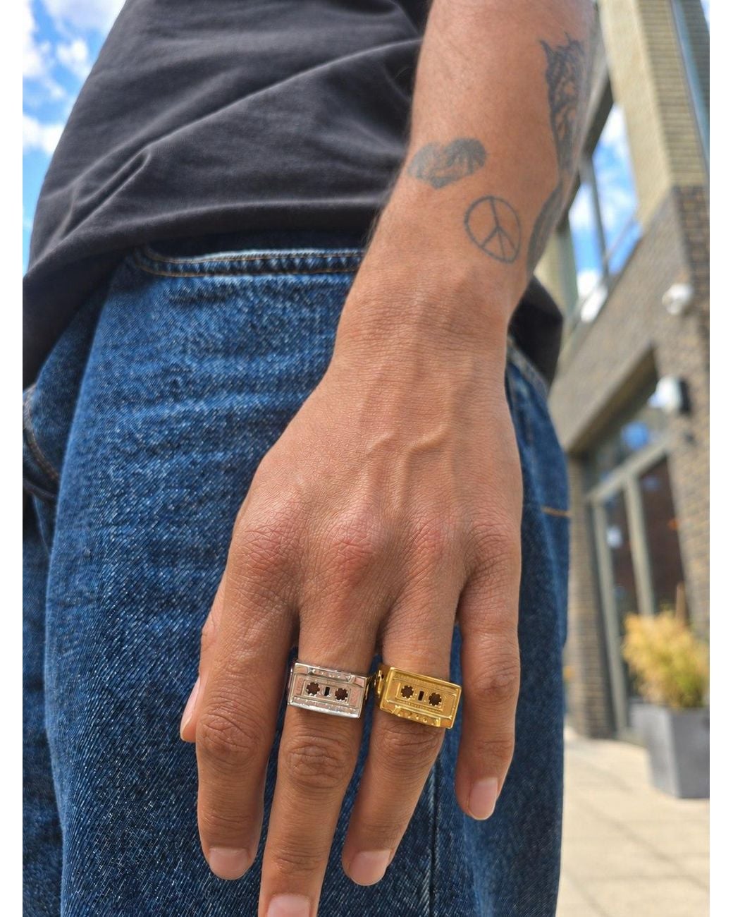 Hoops + Chains LDN Metallic Cassette Tape Ring