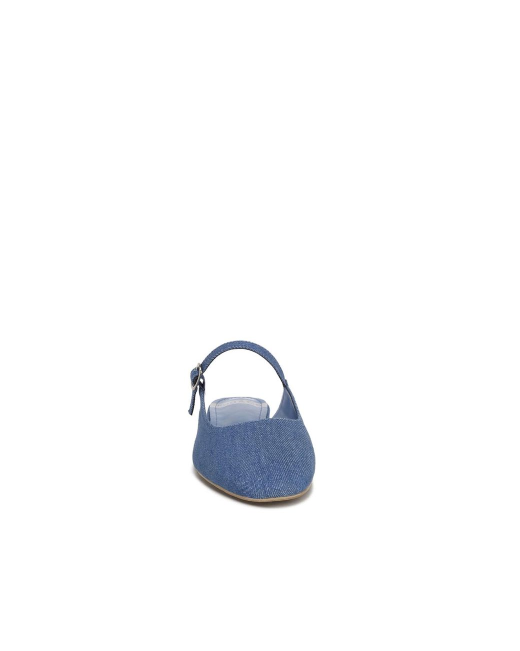 Rag & Co Blue Dublish Square Toe Buckled Flats