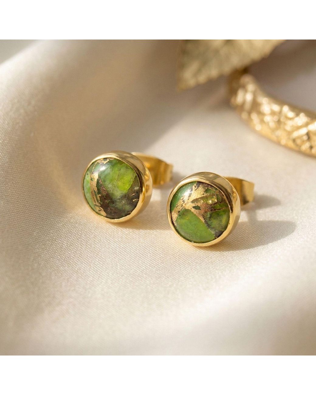 Sophelia Yellow Peridot August Birthstone Stud Mini Plated Earrings