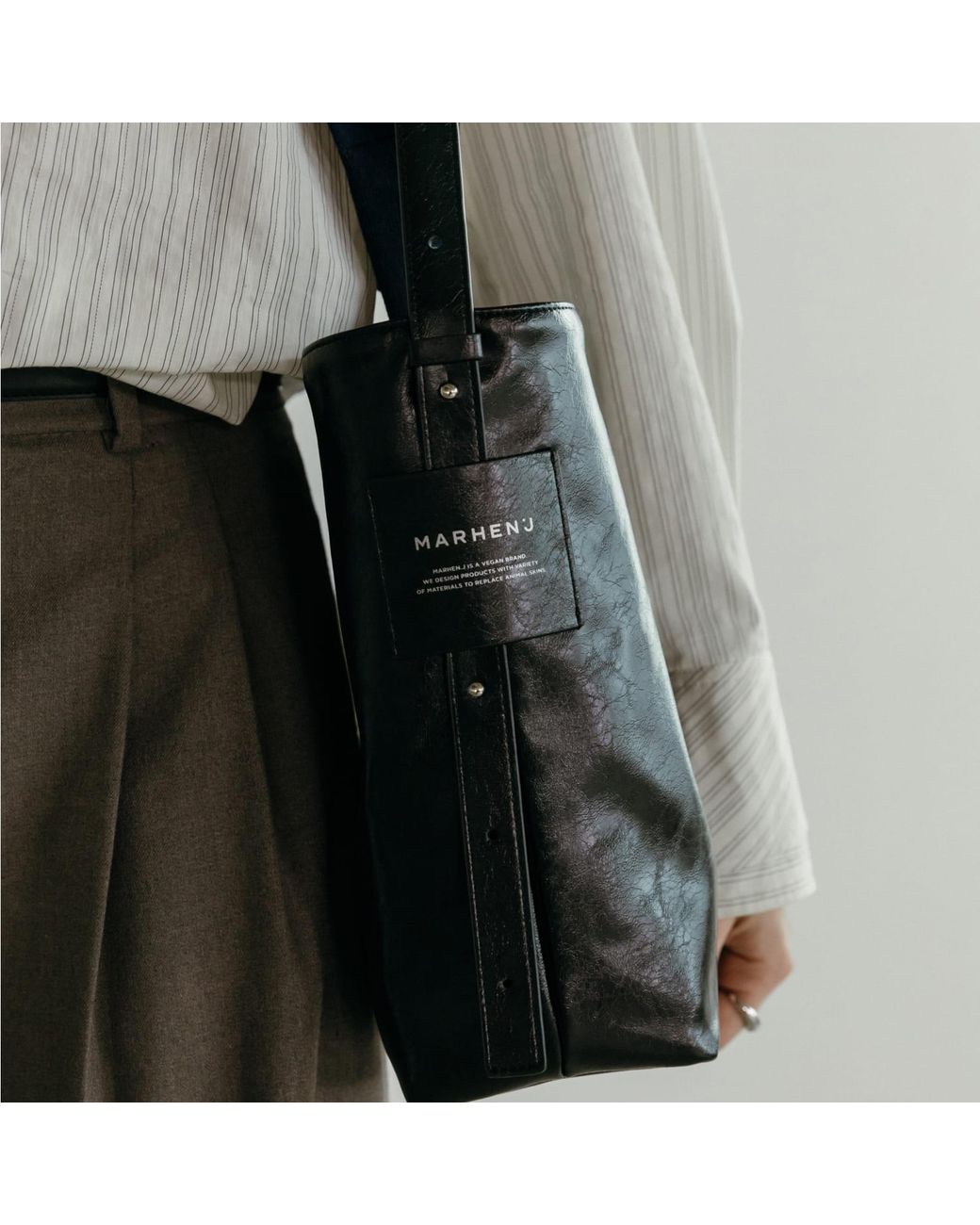 MARHEN.J Black Nia Vegan Leather Shoulder Bag