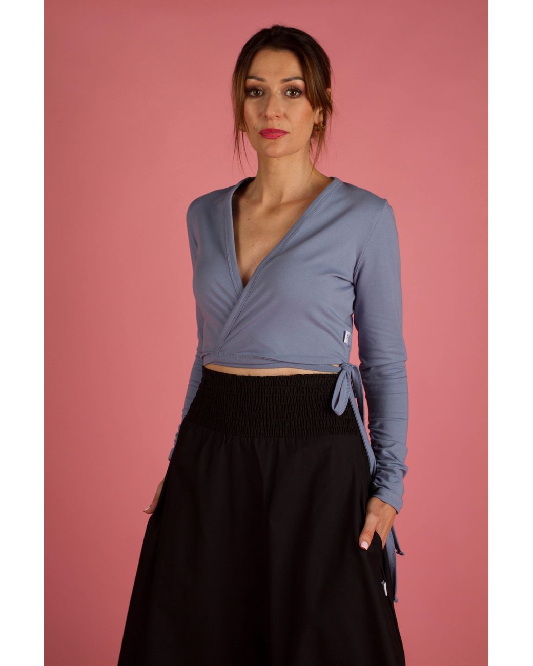 Frock Tales Blue Daisy Ballet Wrap Top