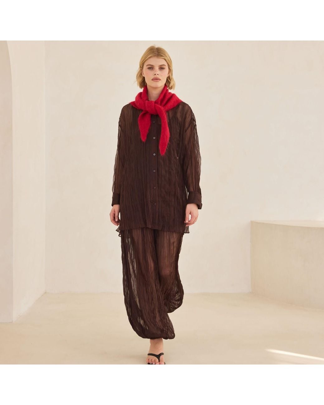 Arctic Fox & Co. Red Alpaca Triangle Scarf