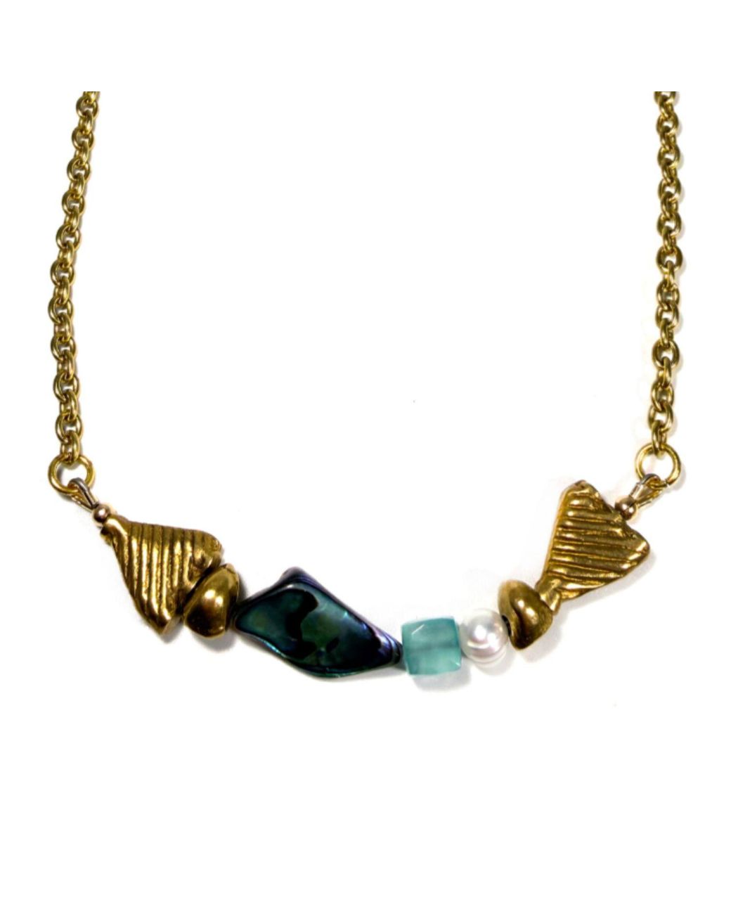 Rachel Nathan Multicolor Meridian Catch: Abalone Necklace